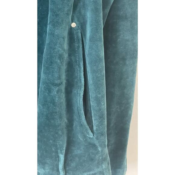 Soma Womens Small Green Soft Velour Zip Up Sweater Comfy Long Sleeve Loungewear - Picture 5 of 5